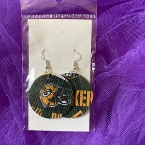 NFL Greenbay Packers faux vinyl leather earrings